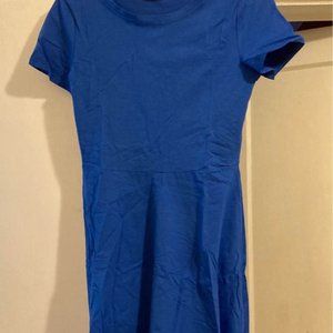 Small Blue A-line Cotton Dress